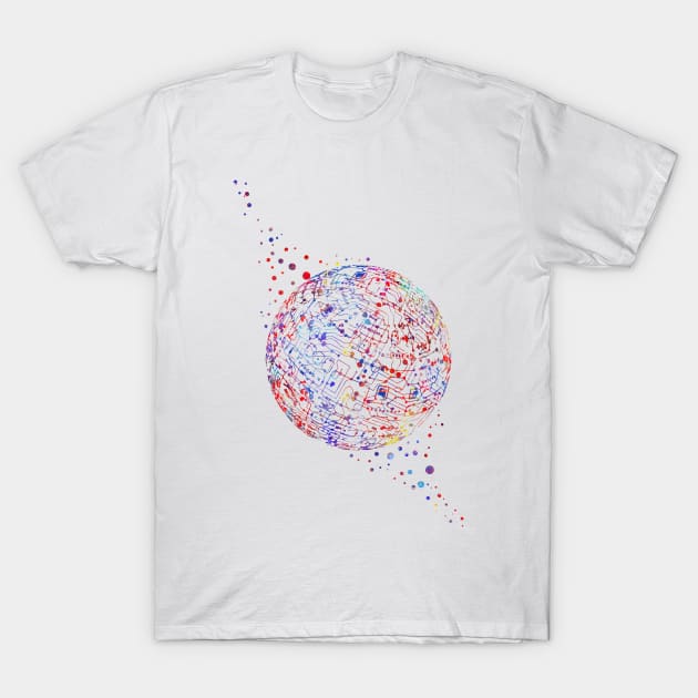 Earth circuit board T-Shirt by RosaliArt